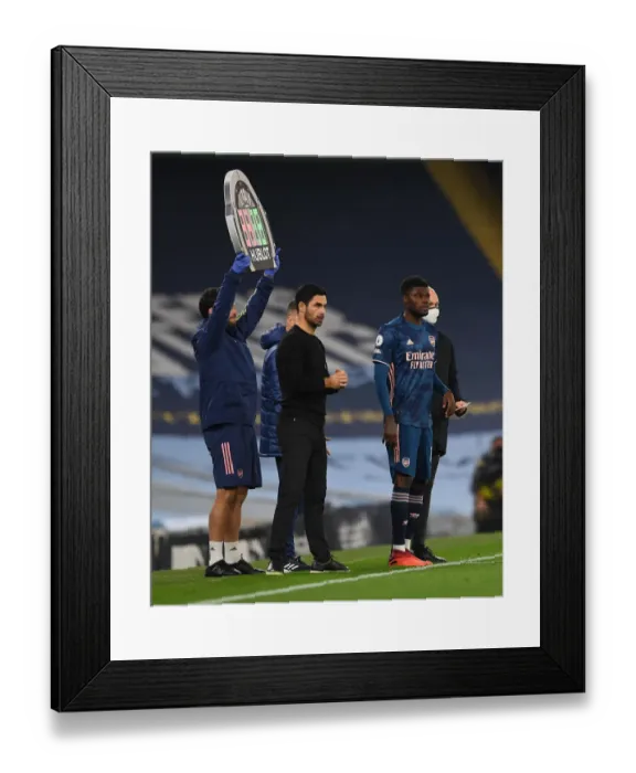 Framed Print : Arsenal's Thomas Partey and Mikel Arteta at Manchester City Framed Print : Arsenal's Thomas Partey and Mikel Arteta at Manchester City