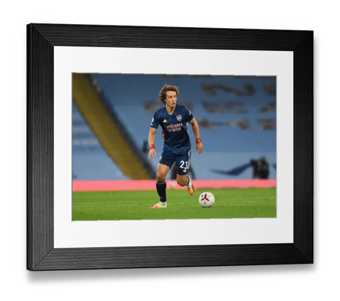 Framed Print : David Luiz in Action: Manchester City vs Arsenal (Premier League 2020-21)