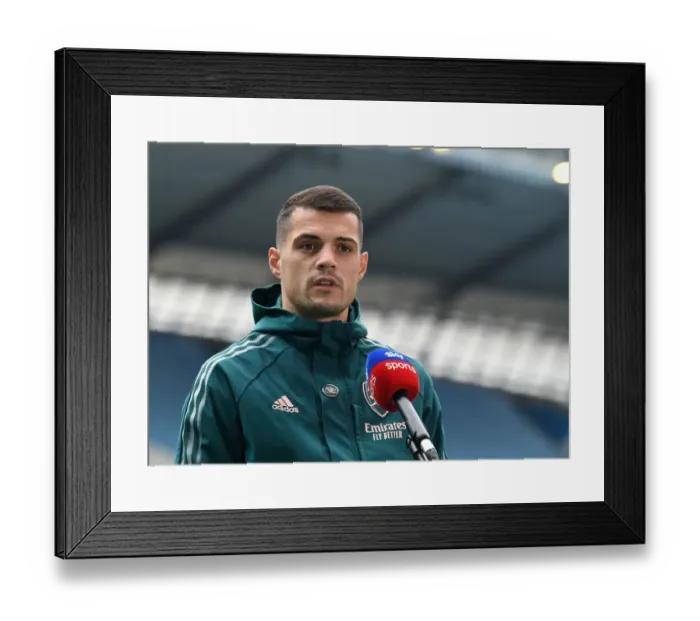 Framed Print : Granit Xhaka's Pre-Match Insights: Arsenal vs Manchester City (Premier League 2020-21)
