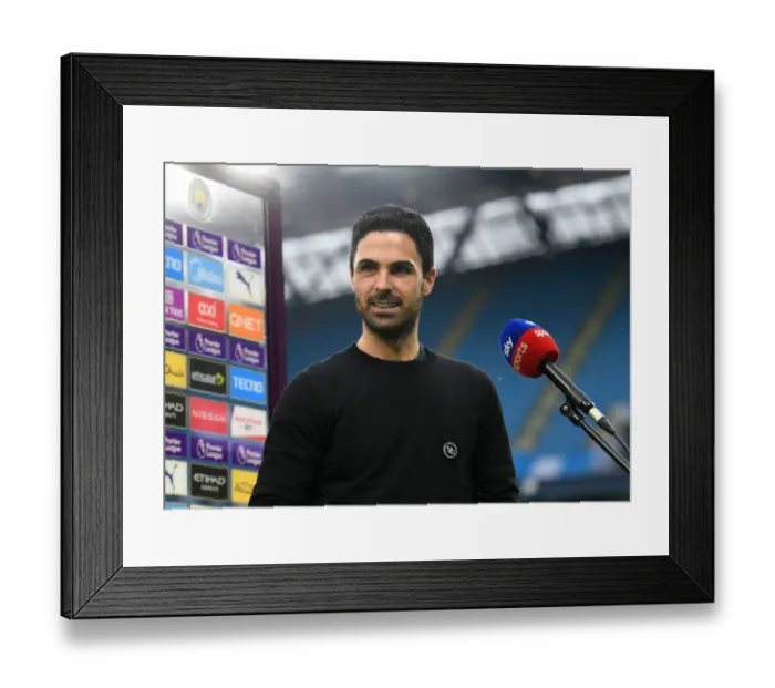 Framed Print : Arsenal Manager Mikel Arteta's Pre-Match Interview Ahead of Manchester City Showdown (Premier League 2020-21)