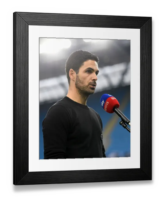 Framed Print : Arsenal Manager Mikel Arteta's Pre-Match Interview Ahead of Manchester City Showdown (Premier League 2020-21)