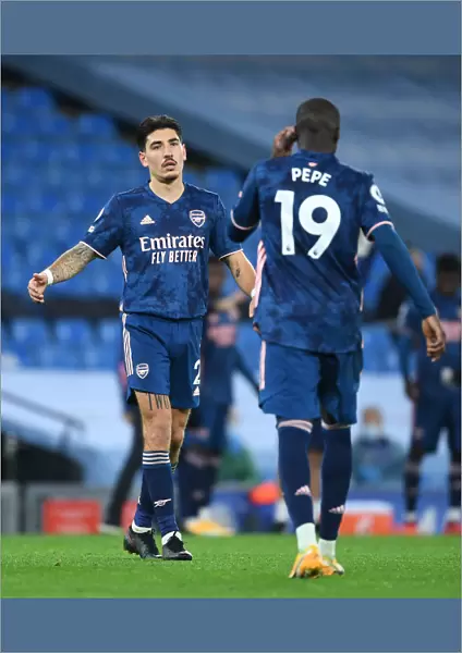 Arsenal's Bellerin and Pepe Face Off Against Manchester City in Empty Etihad Stadium (Manchester City vs Arsenal, 2020-21)