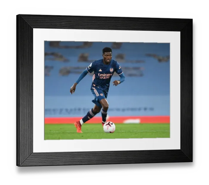 Framed Print : Thomas Partey in Action: Manchester City vs Arsenal, Premier League 2020-21 (Behind Closed Doors)
