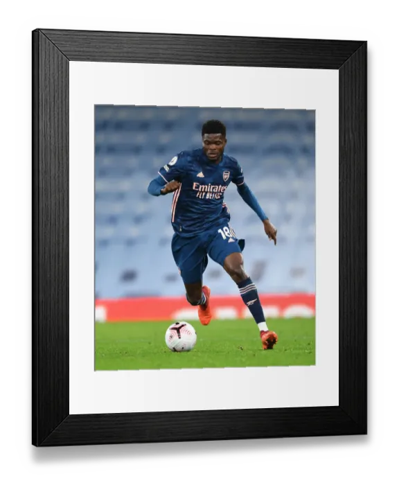 Framed Print : Thomas Partey in Action: Manchester City vs. Arsenal, Premier League 2020-21 (Behind Closed Doors)