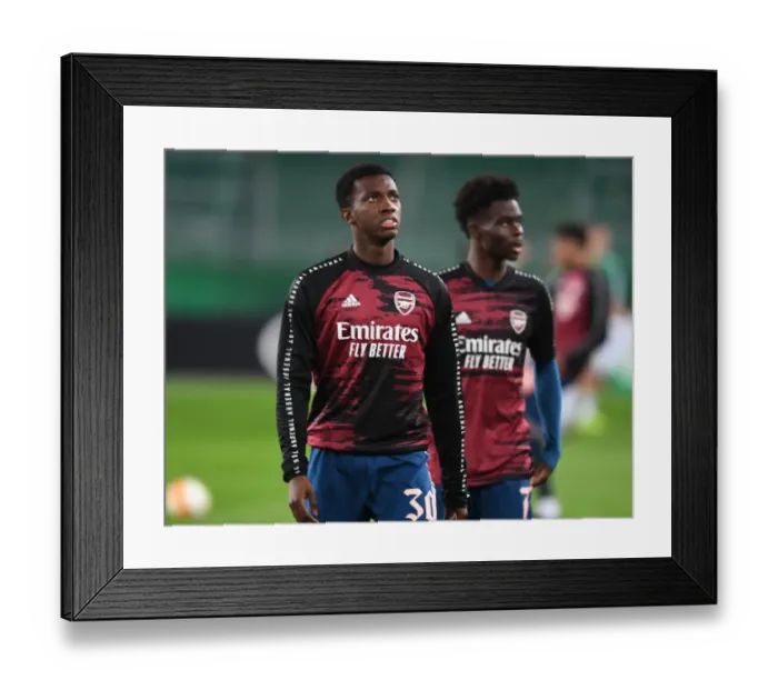 Framed Print : Arsenal's Eddie Nketiah Readies for Rapid Vienna Clash in Europa League