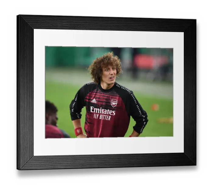 Framed Print : Arsenal's David Luiz Prepares for Rapid Vienna Clash in Europa League Framed Print : Arsenal's David Luiz Prepares for Rapid Vienna Clash in Europa League