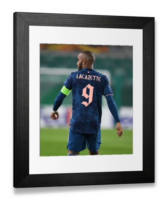 Framed Print : Alex Lacazette in Action: Arsenal vs Rapid Vienna, UEFA Europa League 2020-21