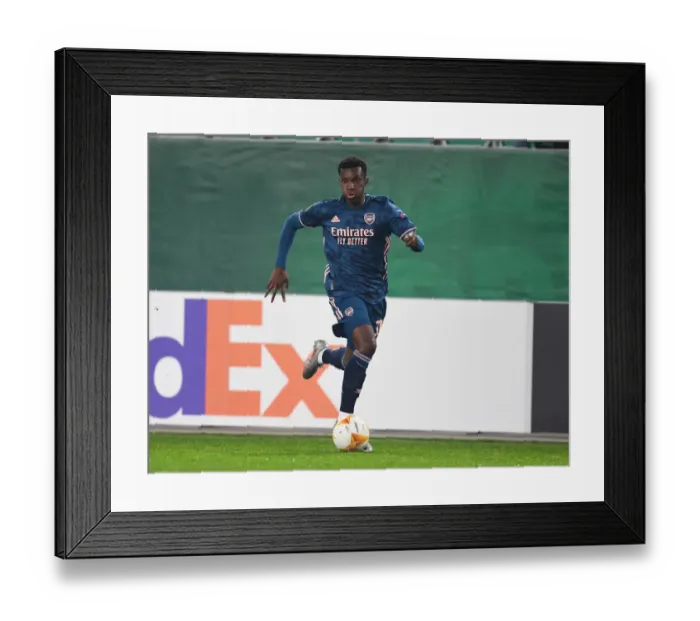 Framed Print : Arsenal's Eddie Nketiah in Action against Rapid Vienna in UEFA Europa League