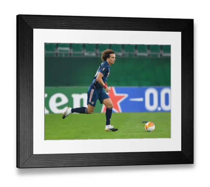 Framed Print : David Luiz in Action: Arsenal vs Rapid Wien, UEFA Europa League 2020-21