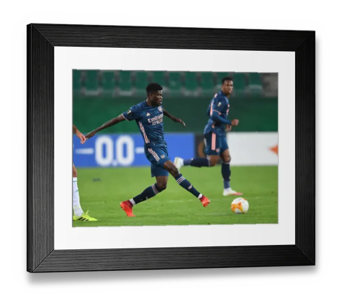 Framed Print : Thomas Partey in Action: Arsenal vs Rapid Vienna, UEFA Europa League 2020-21