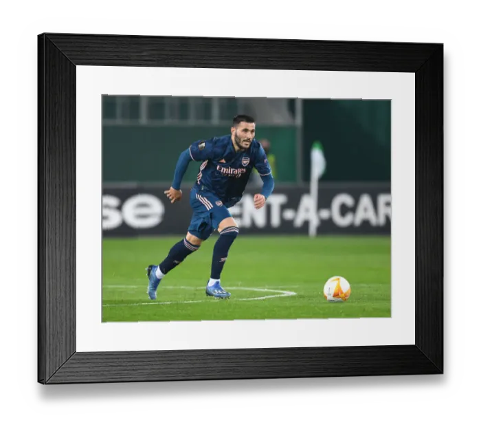 Framed Print : Arsenal's Sead Kolasinac in Europa League Action against Rapid Vienna