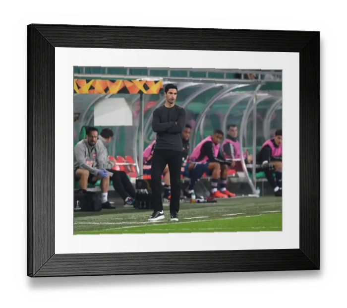 Framed Print : Mikel Arteta Leads Arsenal in Europa League Battle against Rapid Vienna Framed Print : Mikel Arteta Leads Arsenal in Europa League Battle against Rapid Vienna