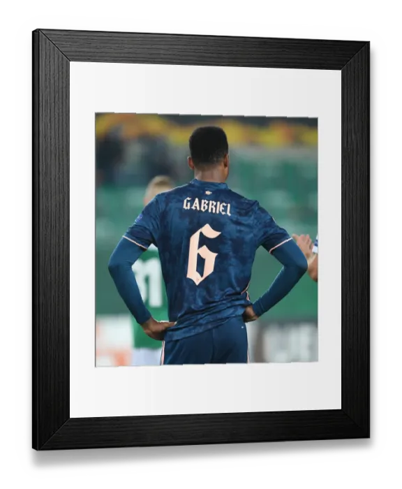 Framed Print : Gabriel in Action: Arsenal vs Rapid Vienna, UEFA Europa League 2020-21 Framed Print : Gabriel in Action: Arsenal vs Rapid Vienna, UEFA Europa League 2020-21