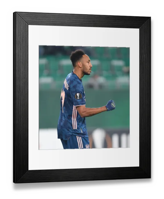 Framed Print : Aubameyang Scores Brace: Arsenal Overpowers Rapid Vienna in Europa League Framed Print : Aubameyang Scores Brace: Arsenal Overpowers Rapid Vienna in Europa League