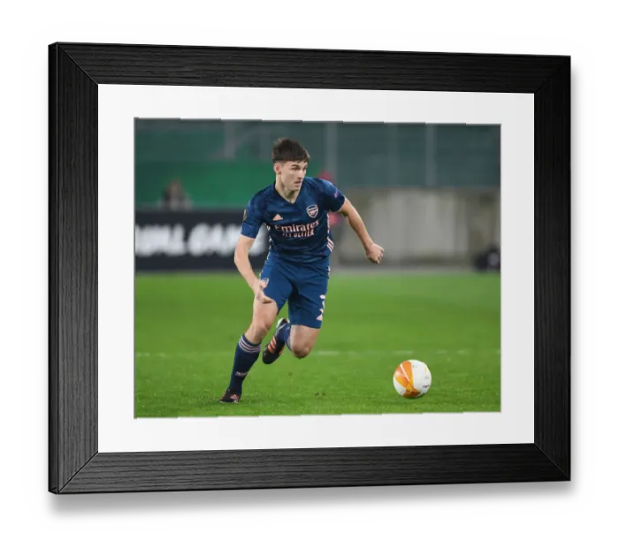 Framed Print : Arsenal in Action against Rapid Vienna in UEFA Europa League Group Stage, Vienna 2020
