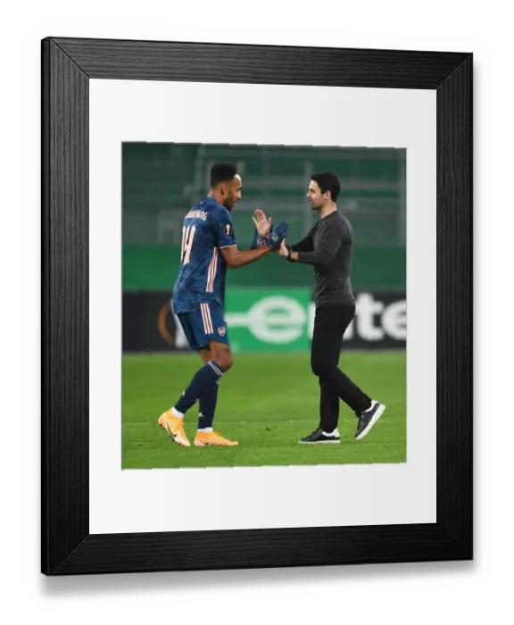 Framed Print : Arsenal's Victory in Vienna: Arteta and Aubameyang Celebrate Europa League Triumph over Rapid Wien Framed Print : Arsenal's Victory in Vienna: Arteta and Aubameyang Celebrate Europa League Triumph over Rapid Wien