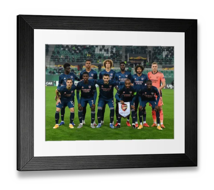 Framed Print : Arsenal vs Rapid Vienna: Europa League Clash in Vienna, 2020