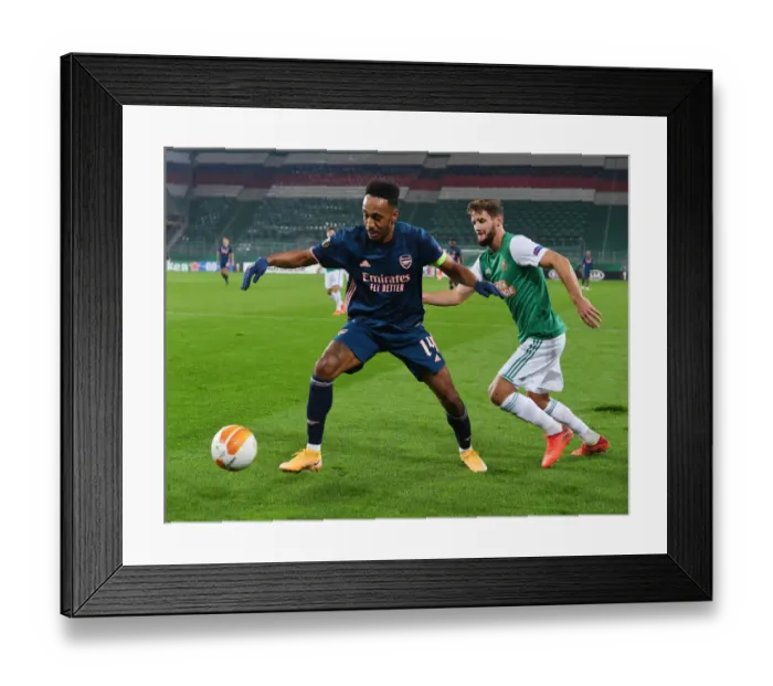 Framed Print : Aubameyang's Europa League Breakthrough: Arsenal's Victory over Rapid Vienna Framed Print : Aubameyang's Europa League Breakthrough: Arsenal's Victory over Rapid Vienna