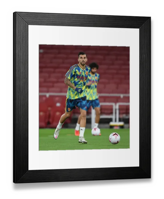 Framed Print : Arsenal's Dani Ceballos at Empty Emirates: Arsenal v Leicester City, Premier League 2020-21