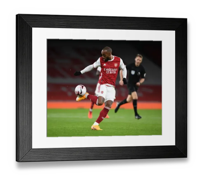 Framed Print : Arsenal vs Leicester City: Alex Lacazette at Emirates Stadium during the 2020-21 Premier League Match (Behind Closed Doors) Framed Print : Arsenal vs Leicester City: Alex Lacazette at Emirates Stadium during the 2020-21 Premier League Match (Behind Closed Doors)