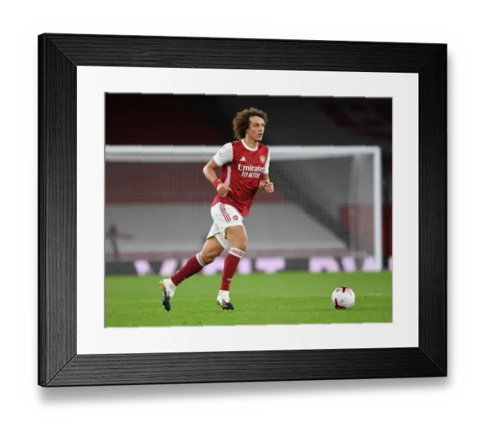Framed Print : Arsenal vs Leicester City: David Luiz in Action at Empty Emirates Stadium, Premier League 2020-21 Framed Print : Arsenal vs Leicester City: David Luiz in Action at Empty Emirates Stadium, Premier League 2020-21