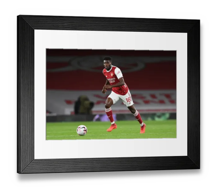 Framed Print : Arsenal's Thomas Partey in Action against Leicester City - 2020-21 Premier League (Behind Closed Doors)
