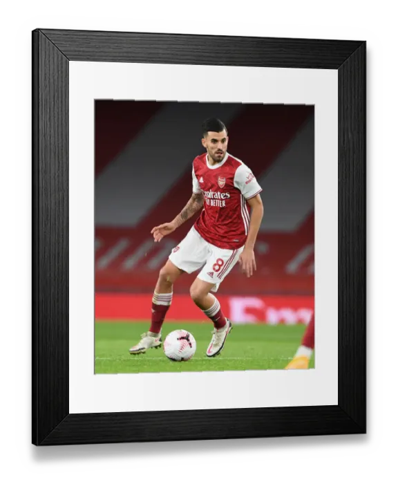 Framed Print : Empty Premier League Clash: Arsenal vs Leicester City at the Ghostly Emirates Stadium (2020-21)