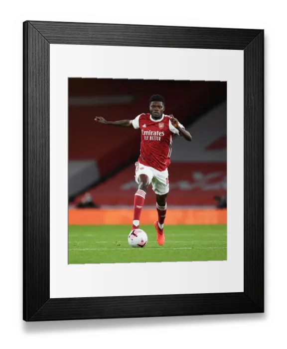 Framed Print : Thomas Partey in Action: Arsenal vs Leicester City (Behind Closed Doors), 2020-21 Premier League
