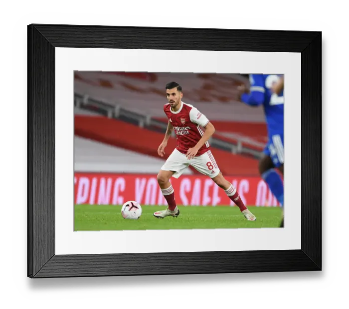 Framed Print : Arsenal vs Leicester City: A Ghostly Battle at Empty Emirates Stadium (2020-21)