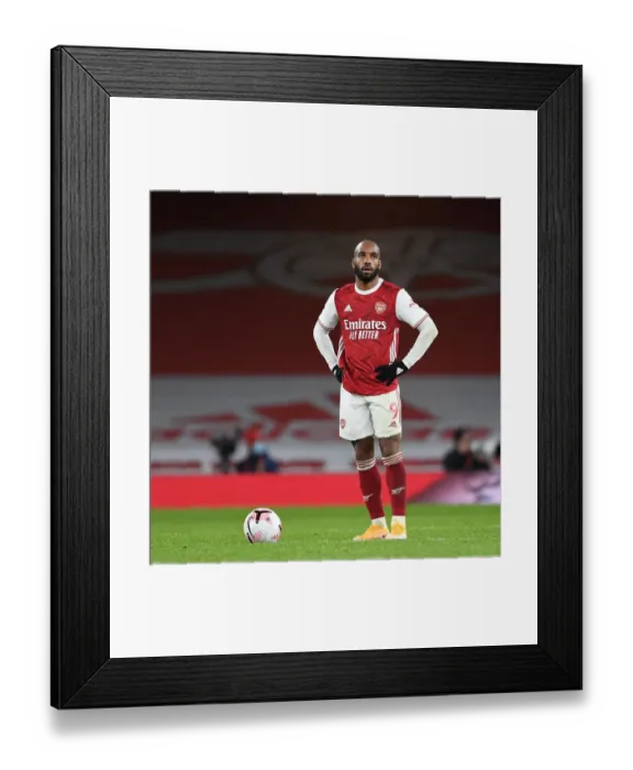 Framed Print : Arsenal vs Leicester City: Lacazette in Action at Empty Emirates Stadium, Premier League 2020-21 Framed Print : Arsenal vs Leicester City: Lacazette in Action at Empty Emirates Stadium, Premier League 2020-21