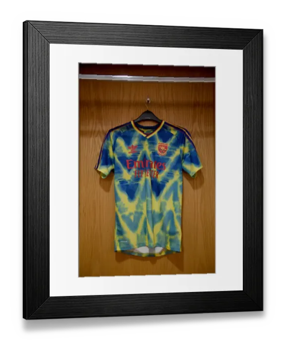 Framed Print : Arsenal Humanrace Warm-Up: Emirates Stadium's Empty Terraces - Arsenal vs Leicester City, 2020-21 Premier League