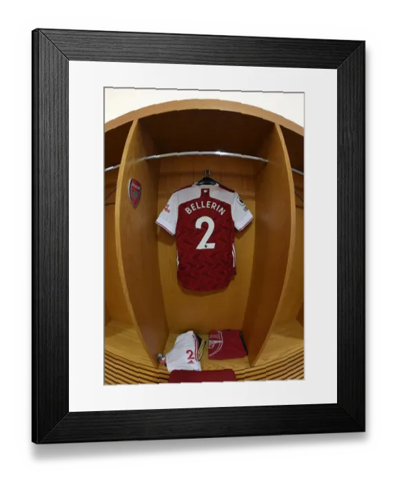 Framed Print : Empty Emirates: Bellerin's Silent Shirt (Arsenal vs Leicester City, 2020-21)