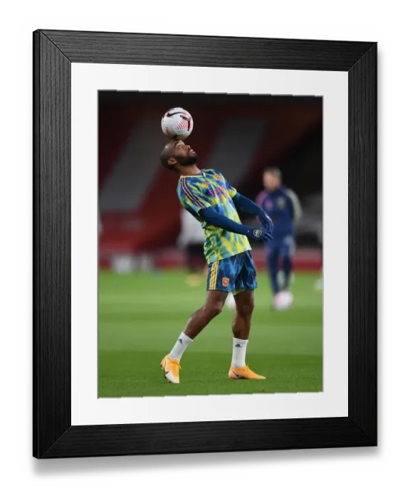 Framed Print : Arsenal v Leicester City: Alexandre Lacazette Prepares for Premier League Showdown at Empty Emirates Stadium (2020-21) Framed Print : Arsenal v Leicester City: Alexandre Lacazette Prepares for Premier League Showdown at Empty Emirates Stadium (2020-21)