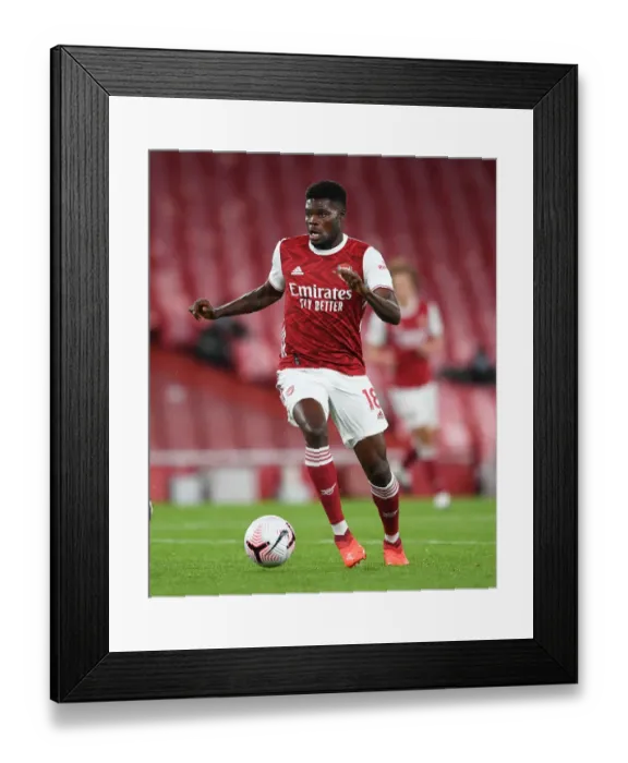 Framed Print : Thomas Partey in Action: Arsenal vs Leicester City (Behind Closed Doors) - 2020-21 Premier League