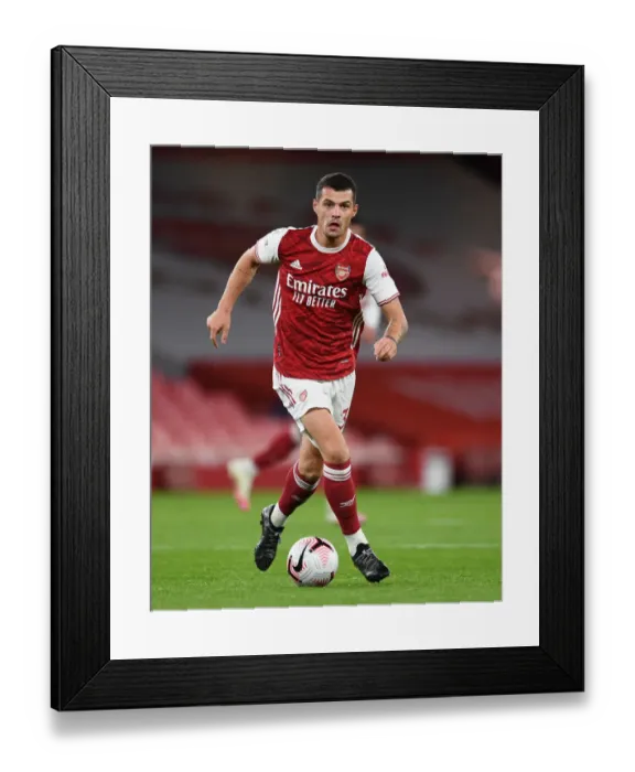 Framed Print : Xhaka Stars in Empty Emirates: Arsenal vs. Leicester City, 2020-21 Premier League