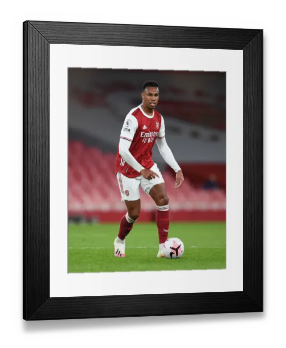 Framed Print : Arsenal's Gabriel Magalhaes in Action against Leicester City (2020-21)