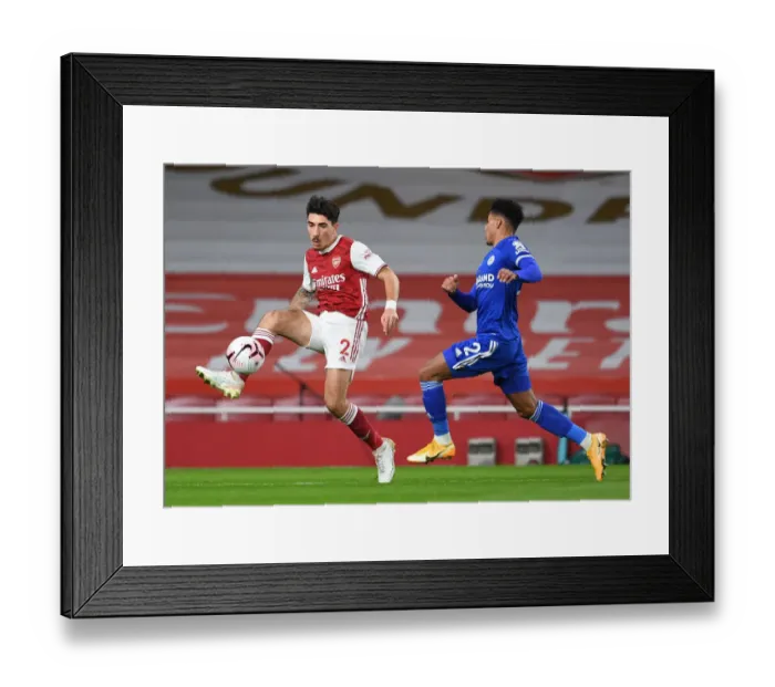 Framed Print : Arsenal vs Leicester City: Bellerin Faces Justin in Empty Emirates Stadium (Premier League 2020-21) Framed Print : Arsenal vs Leicester City: Bellerin Faces Justin in Empty Emirates Stadium (Premier League 2020-21)