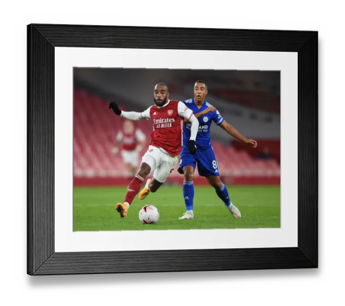 Framed Print : Arsenal vs Leicester City: Lacazette vs Tielemans - Premier League Showdown at Empty Emirates Stadium (2020-21) Framed Print : Arsenal vs Leicester City: Lacazette vs Tielemans - Premier League Showdown at Empty Emirates Stadium (2020-21)
