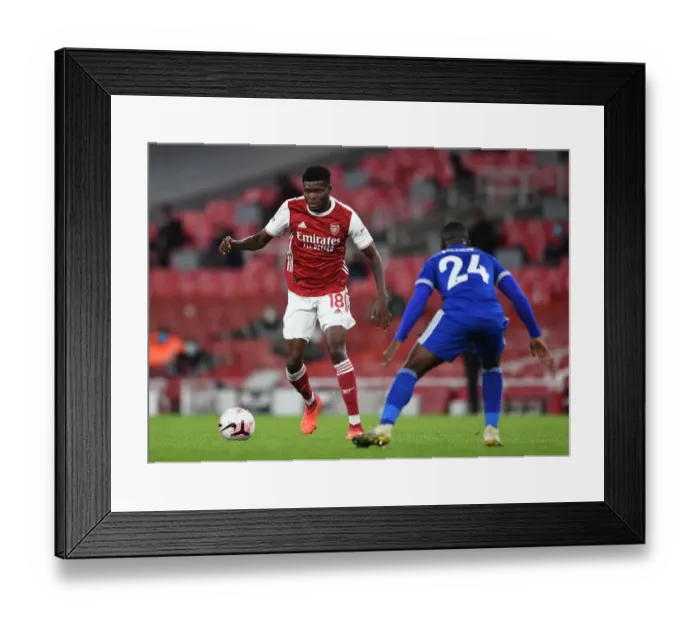 Framed Print : Partey vs Mendy: A Battle in Empty Emirates - Arsenal vs Leicester City, 2020-21 Premier League