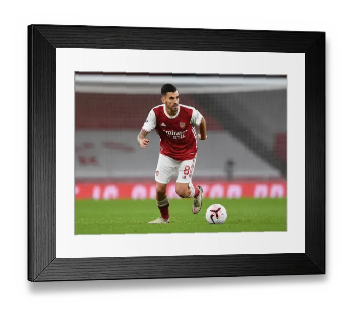 Framed Print : Arsenal vs Leicester City: Dani Ceballos in Action at Empty Emirates Stadium, Premier League 2020-21 Framed Print : Arsenal vs Leicester City: Dani Ceballos in Action at Empty Emirates Stadium, Premier League 2020-21
