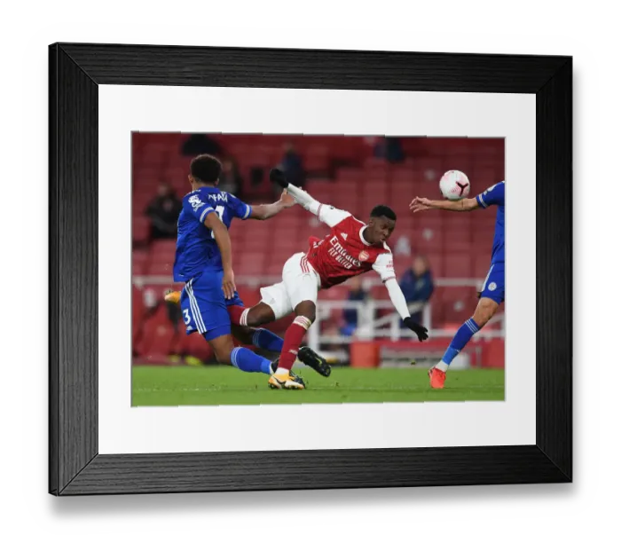 Framed Print : Empty Battle: Nketiah vs Fofana, Arsenal vs Leicester City - Premier League 2020-21