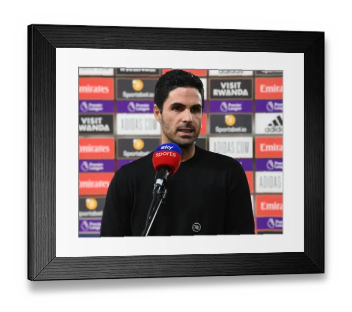 Framed Print : Arsenal vs Leicester City: Mikel Arteta's Pre-Match Strategies (2020-21, Emirates Stadium)