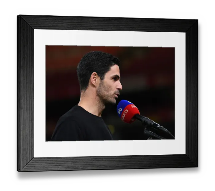 Framed Print : Arsenal vs Leicester City: Mikel Arteta Pre-Match Interview (2020-21, Emirates Stadium)