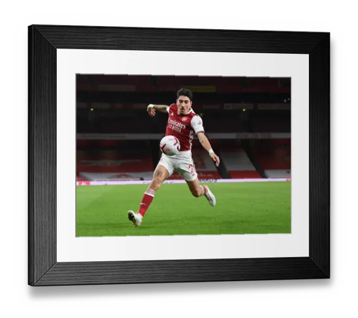 Framed Print : Arsenal vs Leicester City: Hector Bellerin at Empty Emirates Stadium, Premier League 2020-21