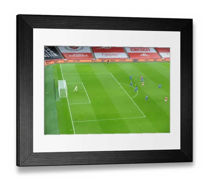 Framed Print : Empty Arsenal: Leicester City Showdown at the Ghostly Emirates (2020-21)