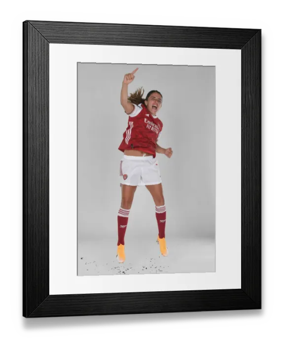 Framed Print : Arsenal Women's Team 2020-21: Danielle van de Donk at Arsenal Photocall