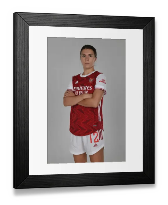 Framed Print : Arsenal Women's Team 2020-21: Steph Catley at Arsenal Women's Photocall