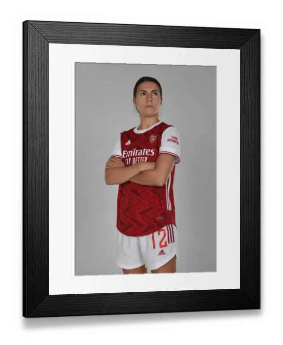 Framed Print : Arsenal Women's Team 2020-21: Steph Catley at Arsenal Womens Photocall