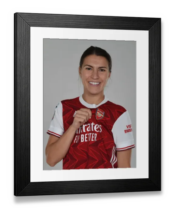 Framed Print : Arsenal Women's Team 2020-21: Steph Catley at Arsenal Womens Photocall