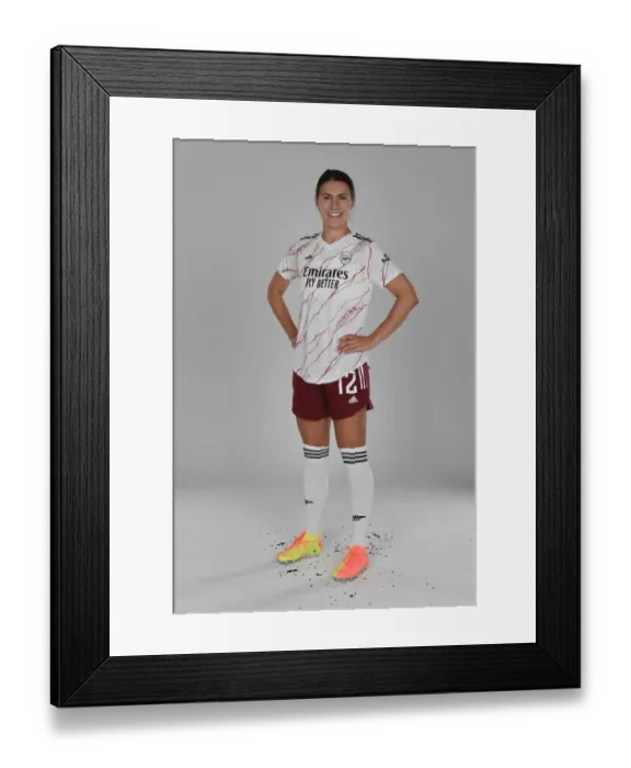 Framed Print : Arsenal Women's Team 2020-21: Steph Catley at Arsenal Women's Photocall